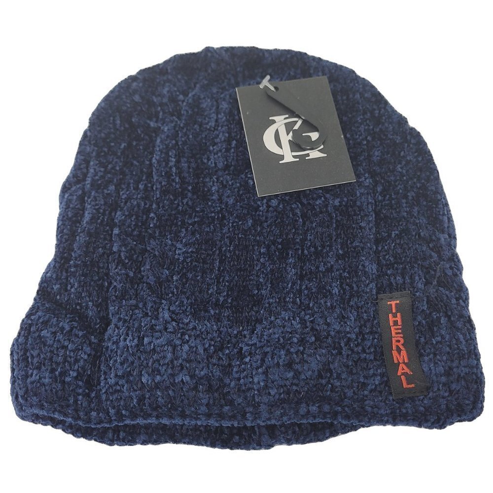 NEW Women's Beanie Hat Cap Solid Plain Knit Ski Skull Cuff Warm Winter - Blue